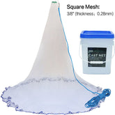 Professional Real Lead Saltwater Heavy Duty Cast Net with Bucket for Bait Trap Fish - GOTURE